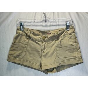 Y2K Mossimo Womens Micro Mini Low Rise Khaki Size 3 Stretch Summer Shorts 2”